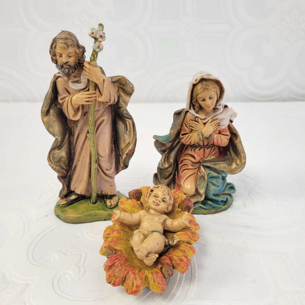 Fontanini Holy Family Baby Jesus Mary Joseph Nativity Figures Italy‎ 4" 5"